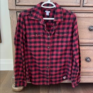 Carhartt Red and Black Checkered Button Down Shirt
